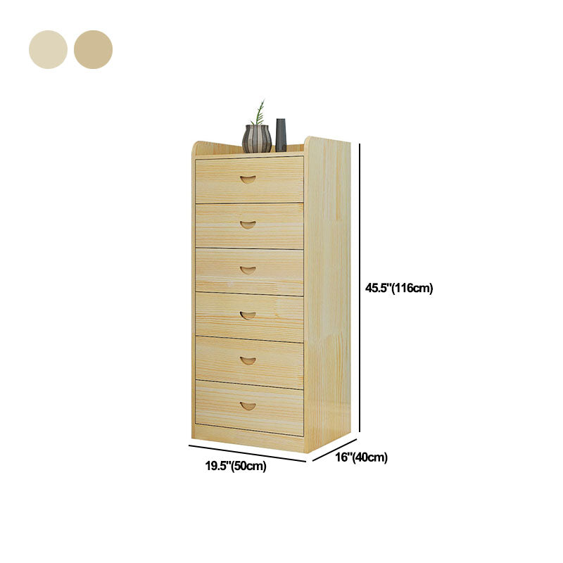 Natural Wood Color Storage Chest Modern Style Vertical Storage Chest Dresser