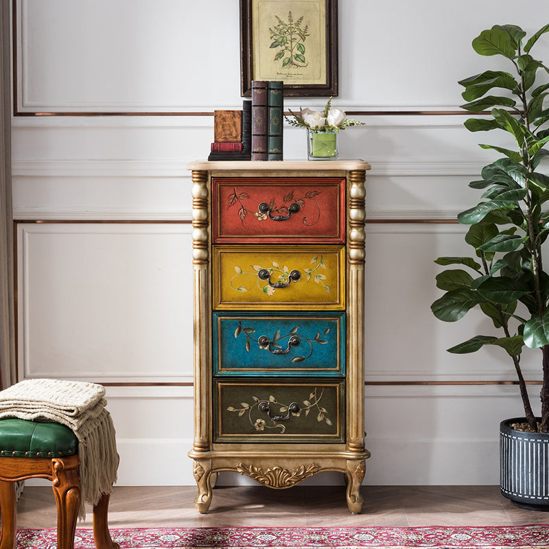 3 / 4 Drawers Wooden Lingerie Chest Traditional Style Vertical Chest for Bedroom