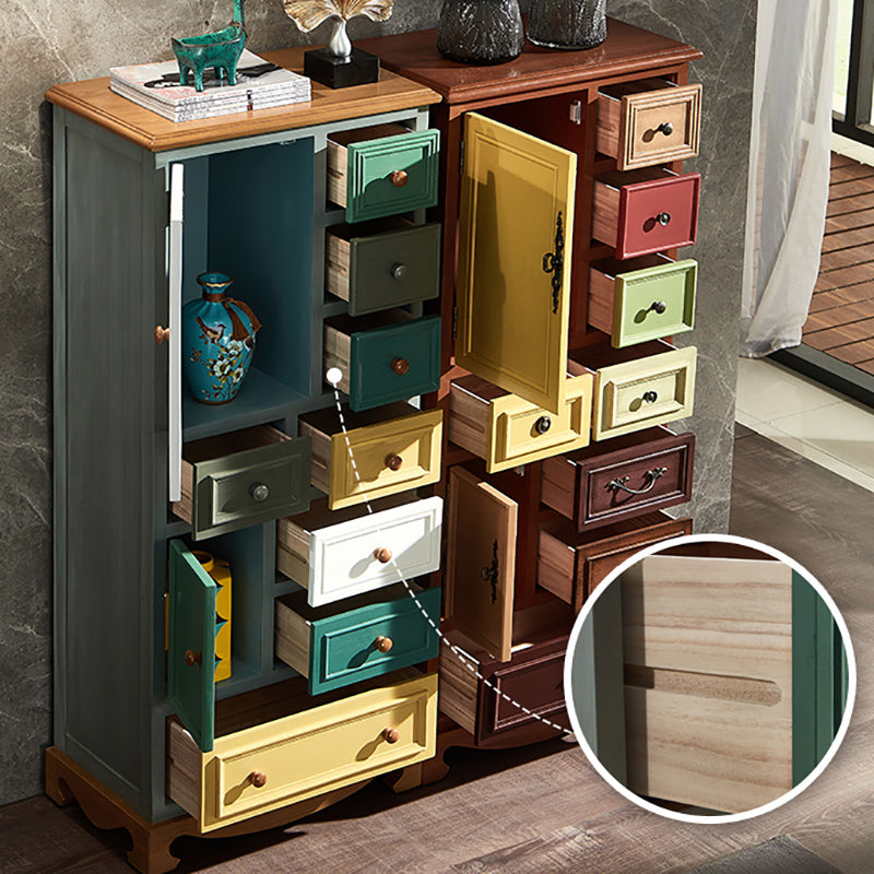 Wood Combo Dresser Traditional Style Vertical Chest for Bedroom