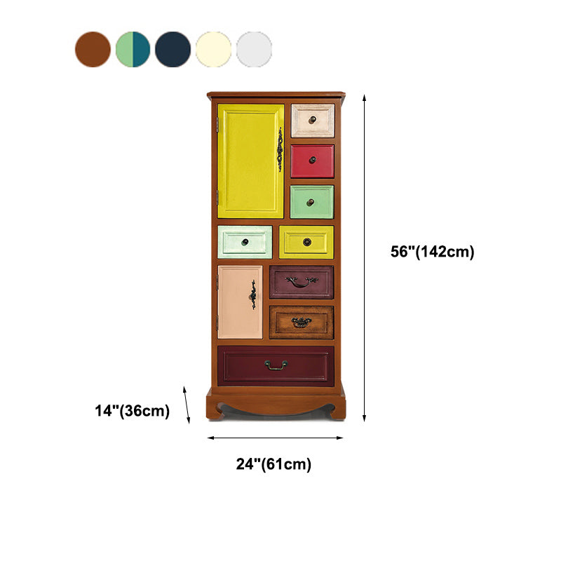 Wood Combo Dresser Traditional Style Vertical Chest for Bedroom