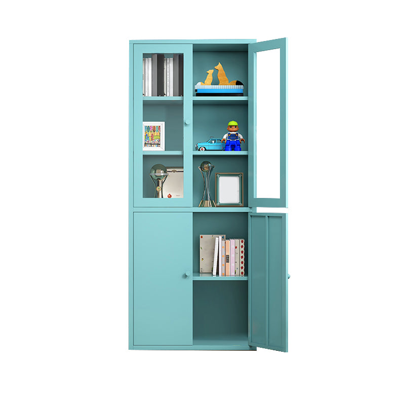 Closed Metal Bookshelf Modern Home Living Room Bedroom Standard Bookcase