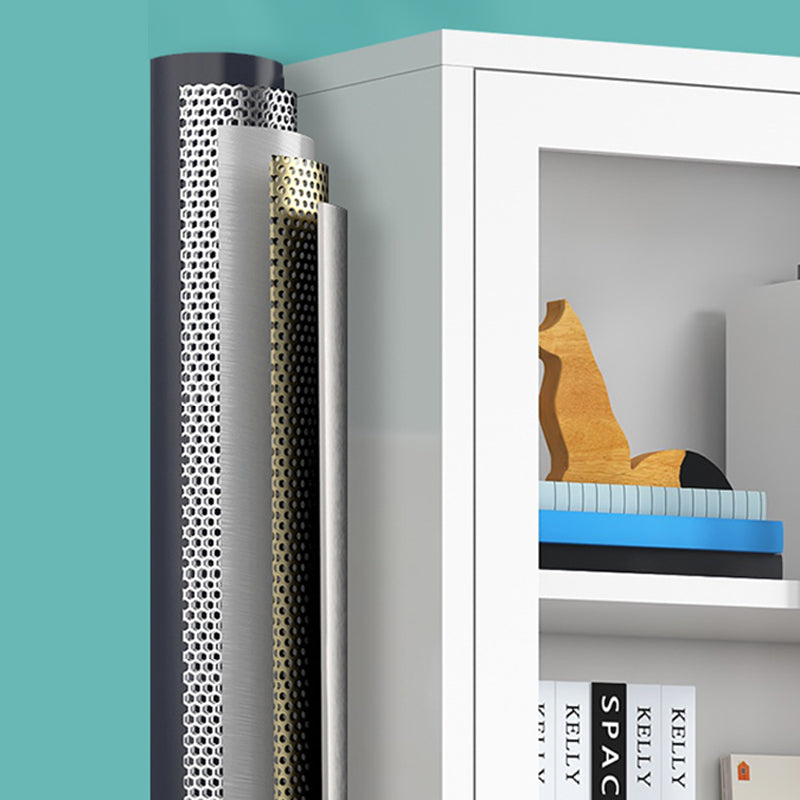 Closed Metal Bookshelf Modern Home Living Room Bedroom Standard Bookcase