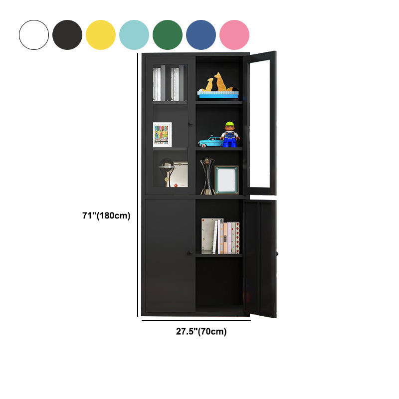 Closed Metal Bookshelf Modern Home Living Room Bedroom Standard Bookcase