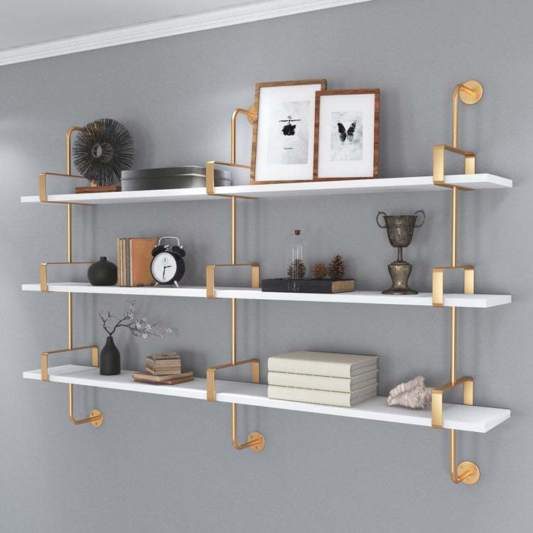 Wall Mounted Storage Bookshelf Nordic Style Bookcase with Shelves