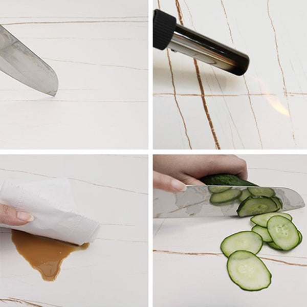 Stone Top Industrial Cocktail Bar Table with Storage Rectangle Counter Table