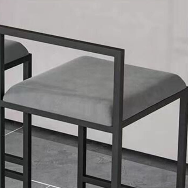 Modern Backrest Armless Counter Stool Iron Kitchen Bar Stool with Cushion and Pedal