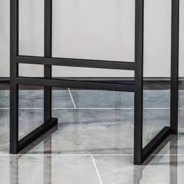 Modern Backrest Armless Counter Stool Iron Kitchen Bar Stool with Cushion and Pedal