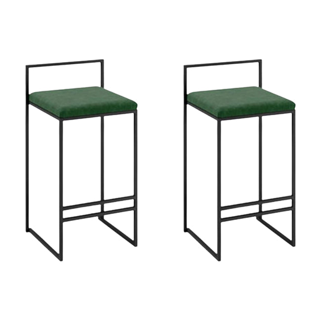 Modern Backrest Armless Counter Stool Iron Kitchen Bar Stool with Cushion and Pedal