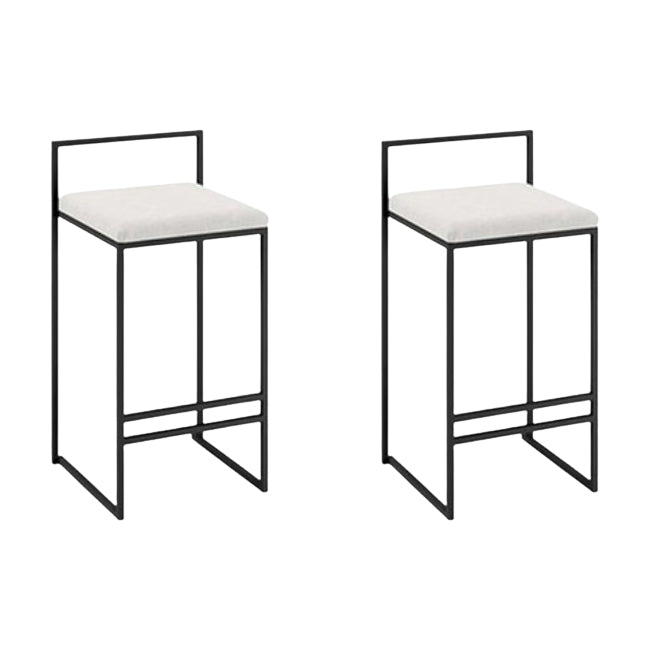 Modern Backrest Armless Counter Stool Iron Kitchen Bar Stool with Cushion and Pedal