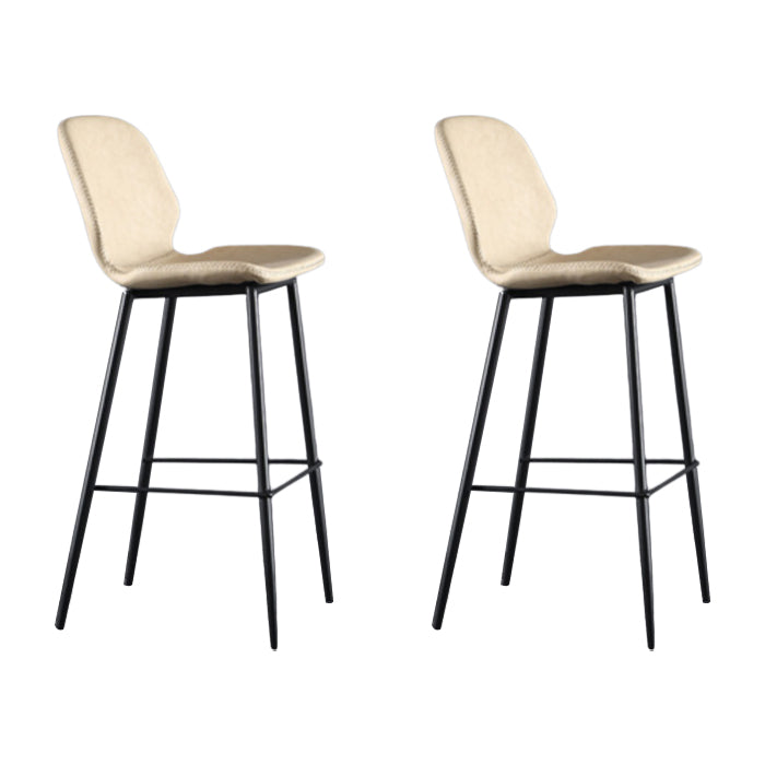 Living Room Industrial Counter Chair Footrest Bucket PU Leather Bar-stools