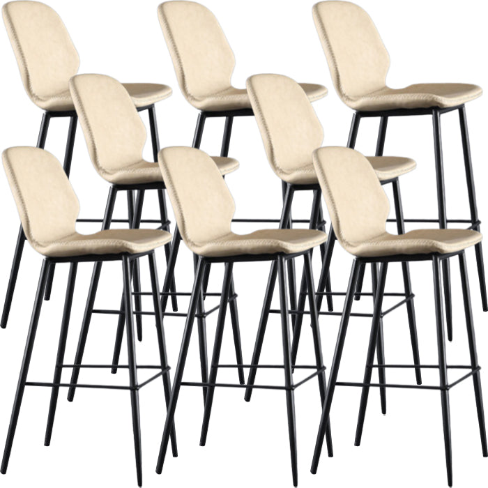 Living Room Industrial Counter Chair Footrest Bucket PU Leather Bar-stools