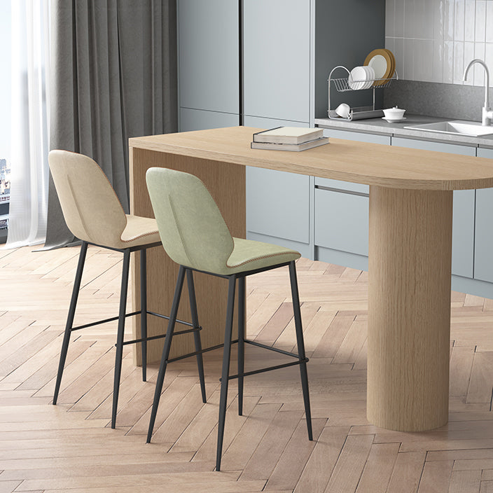 Living Room Industrial Counter Chair Footrest Bucket PU Leather Bar-stools