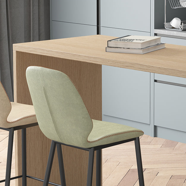 Living Room Industrial Counter Chair Footrest Bucket PU Leather Bar-stools