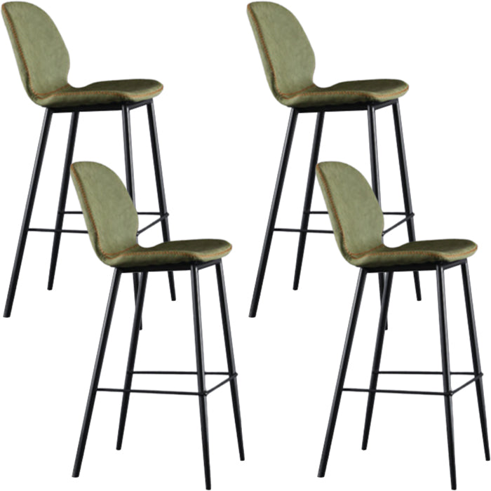 Living Room Industrial Counter Chair Footrest Bucket PU Leather Bar-stools