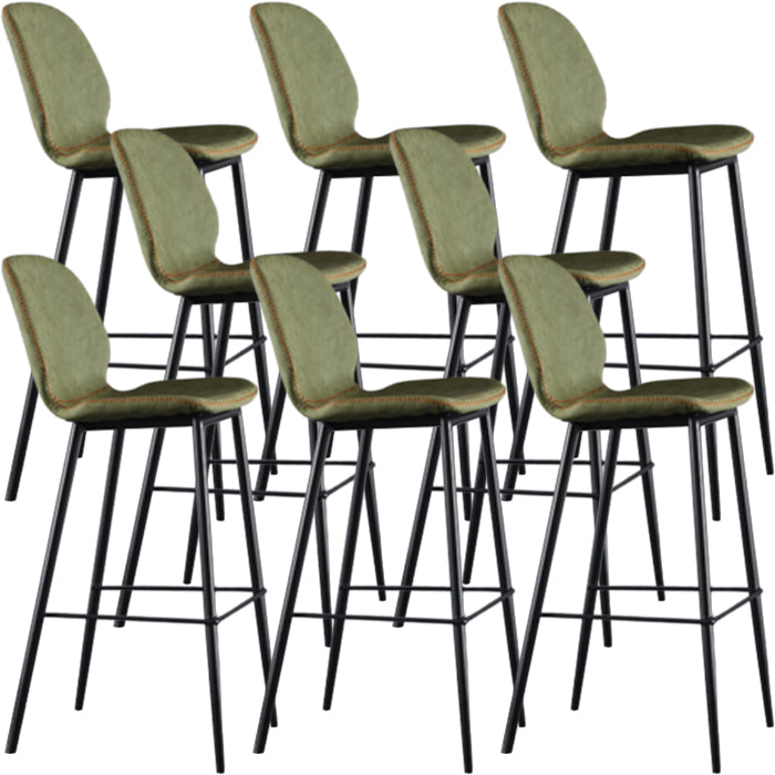 Living Room Industrial Counter Chair Footrest Bucket PU Leather Bar-stools