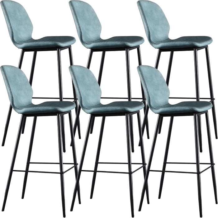 Living Room Industrial Counter Chair Footrest Bucket PU Leather Bar-stools