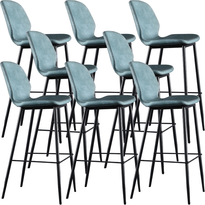 Living Room Industrial Counter Chair Footrest Bucket PU Leather Bar-stools