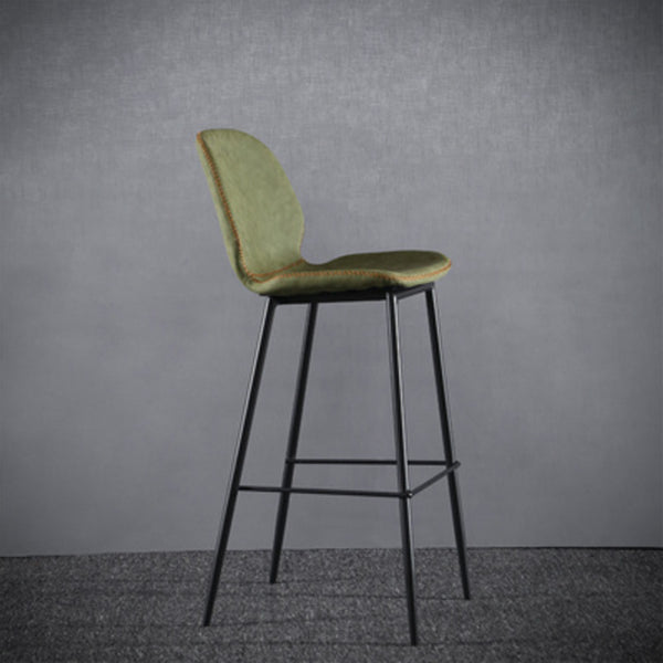 Living Room Industrial Counter Chair Footrest Bucket PU Leather Bar-stools