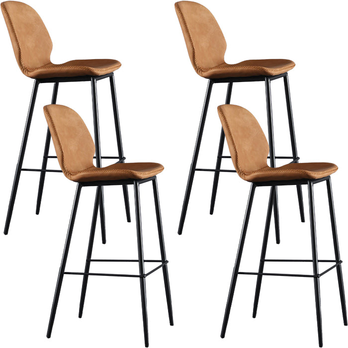 Living Room Industrial Counter Chair Footrest Bucket PU Leather Bar-stools