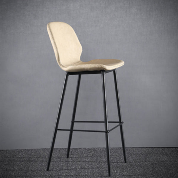 Living Room Industrial Counter Chair Footrest Bucket PU Leather Bar-stools