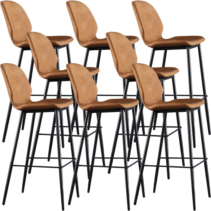 Living Room Industrial Counter Chair Footrest Bucket PU Leather Bar-stools