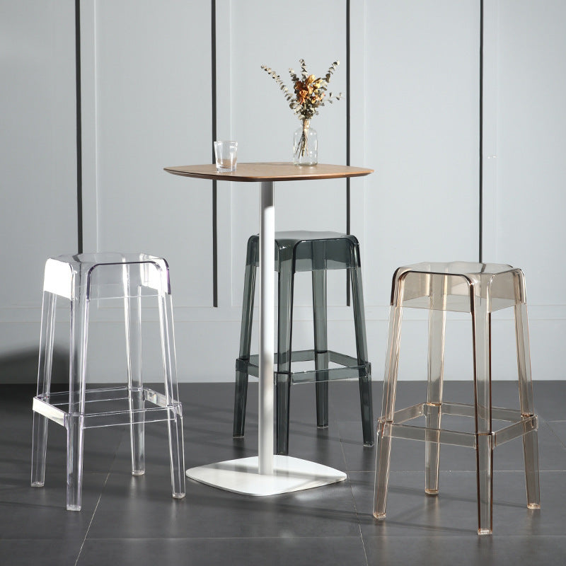 Modern Style Backless Bar-stool Plastic Counter Bar Stool with Plastic Legs for Home