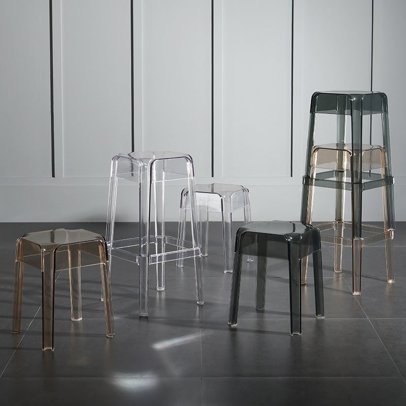 Modern Style Backless Bar-stool Plastic Counter Bar Stool with Plastic Legs for Home