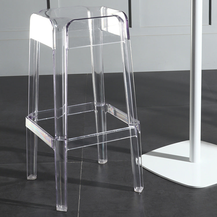Modern Style Backless Bar-stool Plastic Counter Bar Stool with Plastic Legs for Home