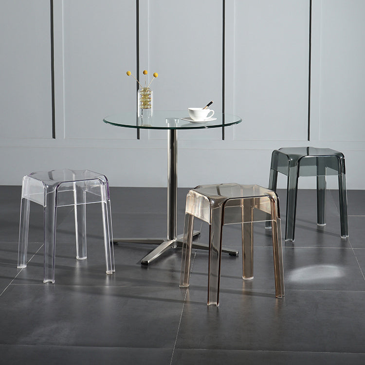 Modern Style Backless Bar-stool Plastic Counter Bar Stool with Plastic Legs for Home