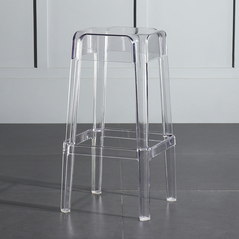 Modern Style Backless Bar-stool Plastic Counter Bar Stool with Plastic Legs for Home