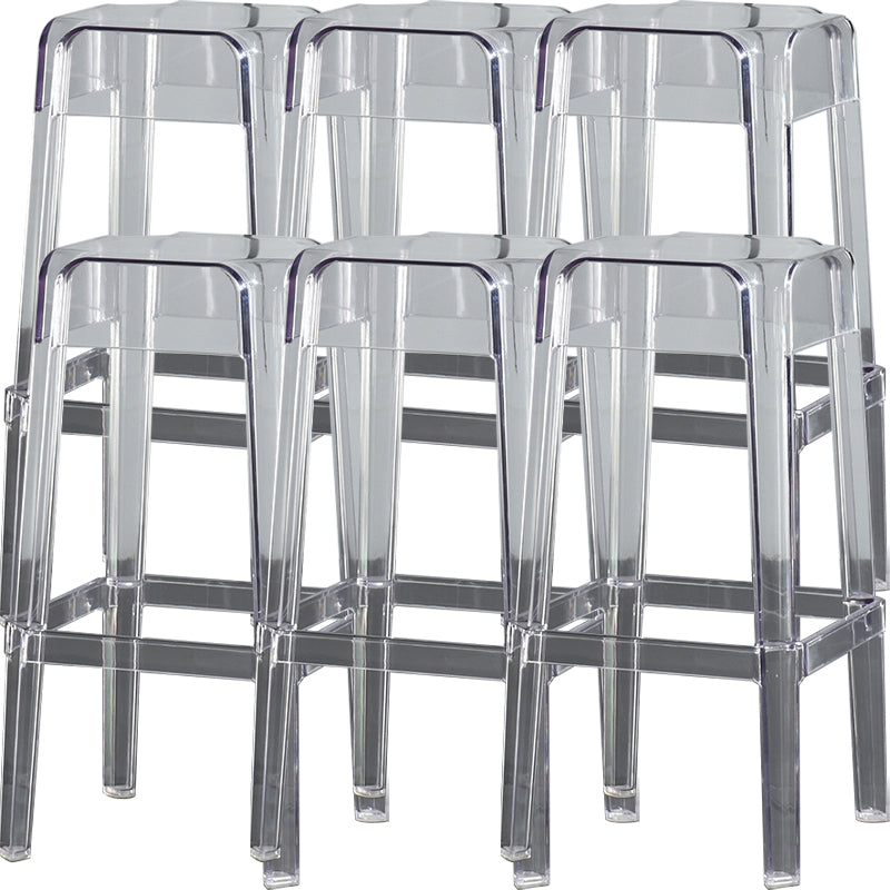 Modern Style Backless Bar-stool Plastic Counter Bar Stool with Plastic Legs for Home
