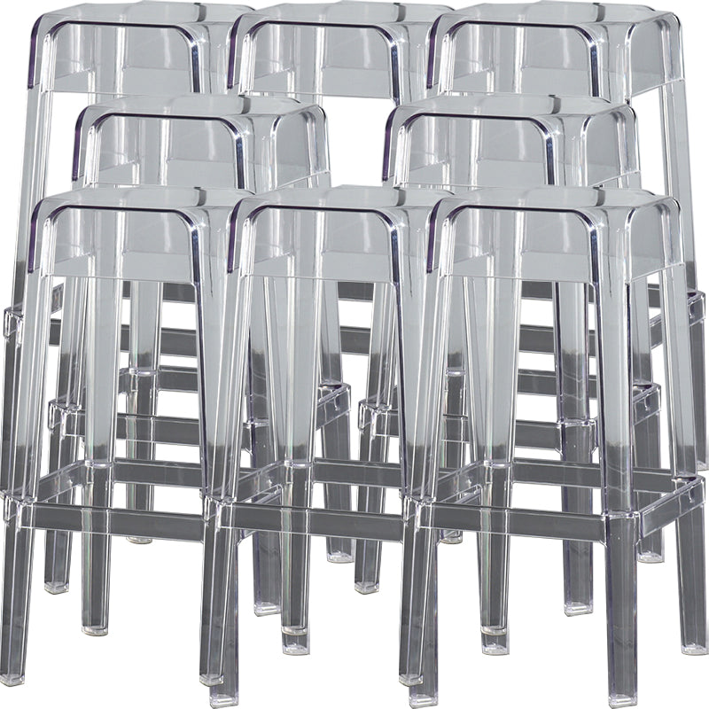 Modern Style Backless Bar-stool Plastic Counter Bar Stool with Plastic Legs for Home
