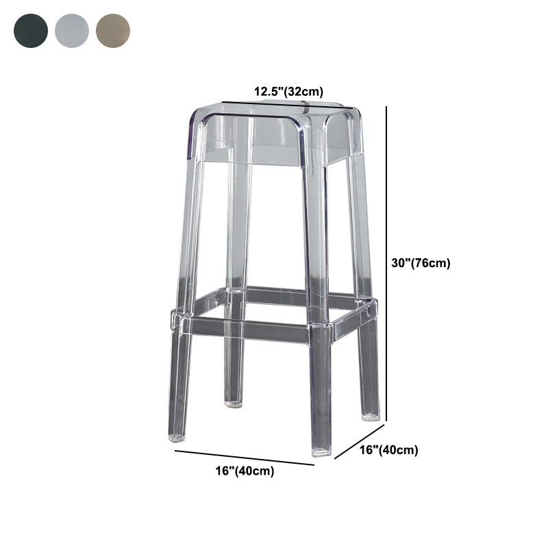 Modern Style Backless Bar-stool Plastic Counter Bar Stool with Plastic Legs for Home