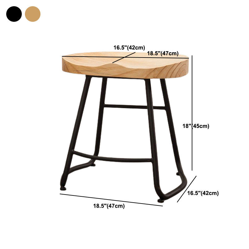 Modern Backless Armless Counter Stool Iron Cafe Bar Stool with Seat and Pedal