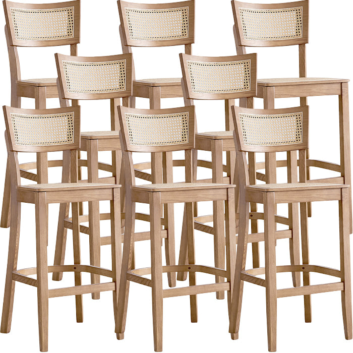 Modern Style Bar-stool Wooden Counter Bar Stool with Wood Legs for Home