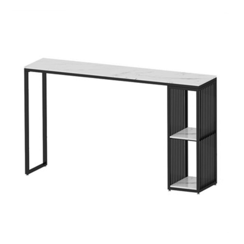 Glam Storage Bar Pub Table Set 1/2/3 Pieces Rectangle White Stone Top Bar Set