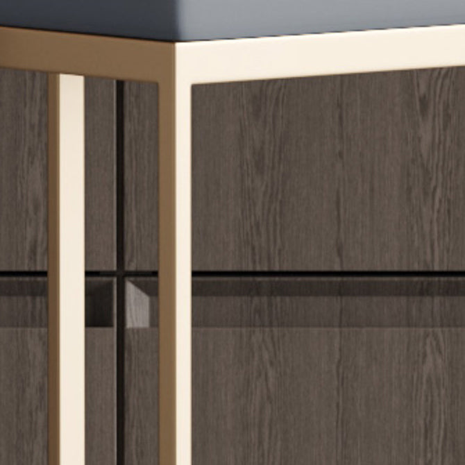 1/5 Pieces Glam Iron Bar Table Set Rectangle Bistro Set with White Faux Marble Top