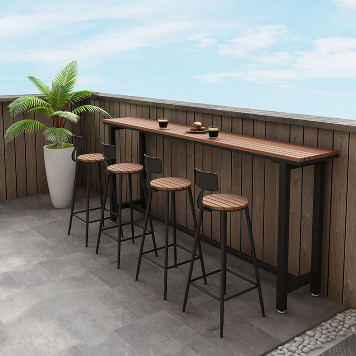 1/4/5 Pieces Wood Bar Stool and Table Set Matte Finish Home Bar Set
