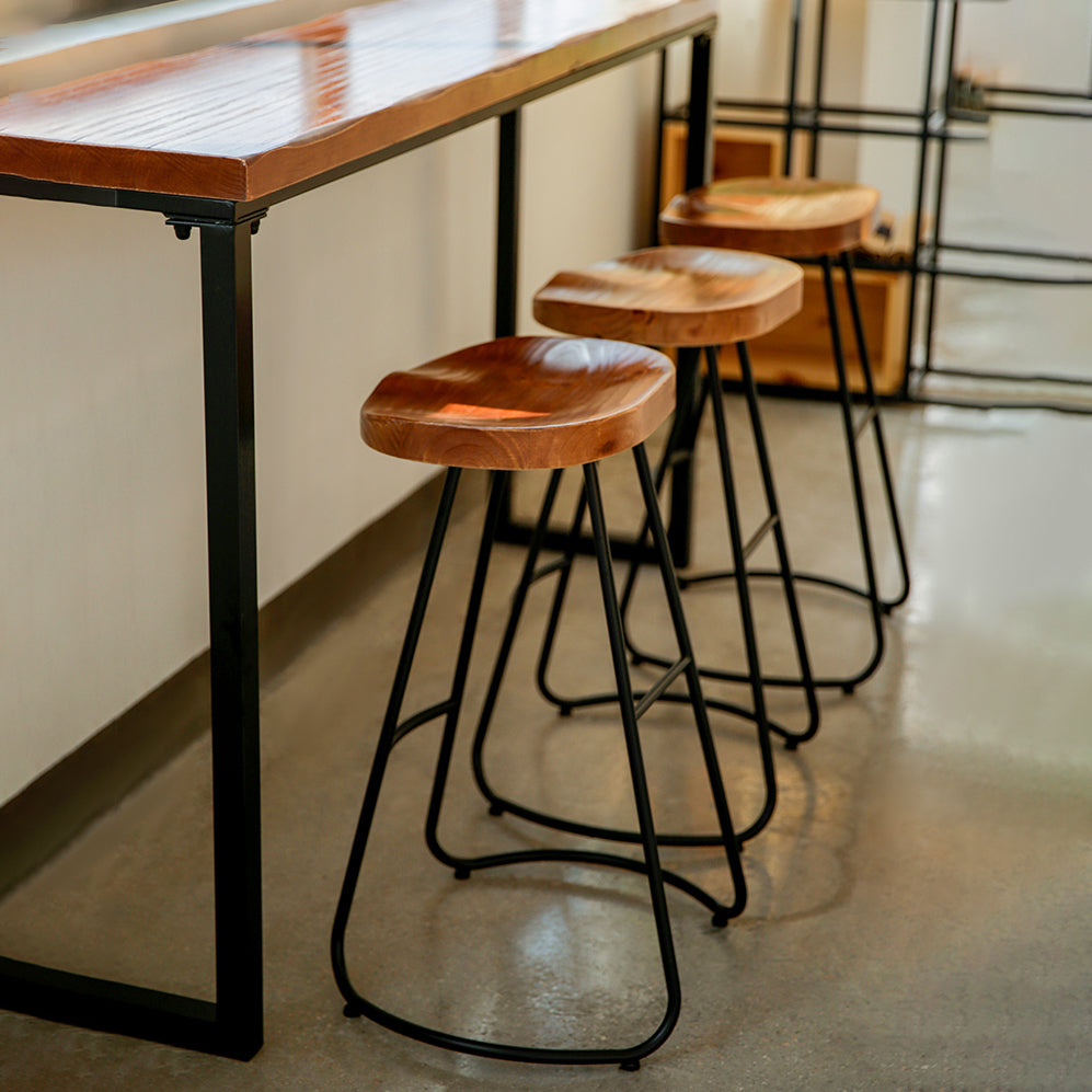 1/4/5/7 Pieces Industrial Iron Bar Table Set Rectangle Pine Wood Bistro Set with Footrest