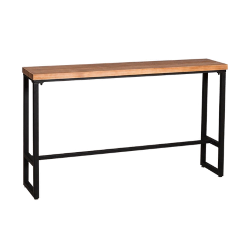 1/4/5/7 Pieces Industrial Iron Bar Table Set Rectangle Pine Wood Bistro Set with Footrest