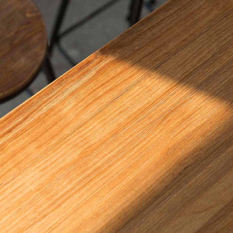 1/4/5/7 Pieces Industrial Iron Bar Table Set Rectangle Pine Wood Bistro Set with Footrest