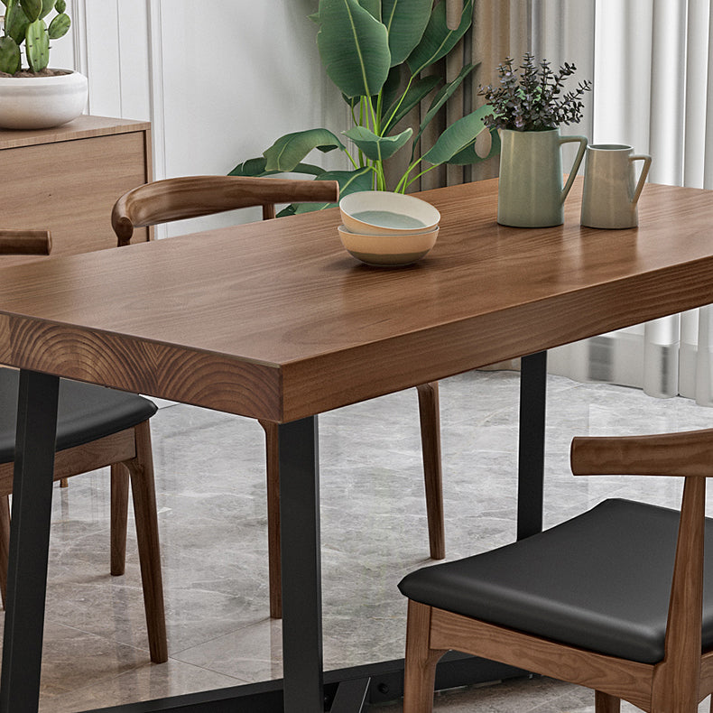 Industrial Rectangle Dinette Set 1/2/4/5 Pieces Natural Wood Table Set