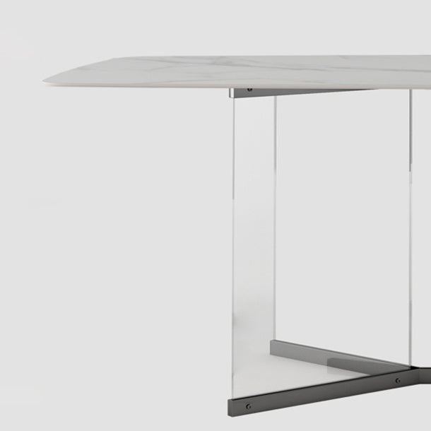 Designer Style Rectangle Dining Table Set 1/4/5 Pieces Acrylic Dining Table