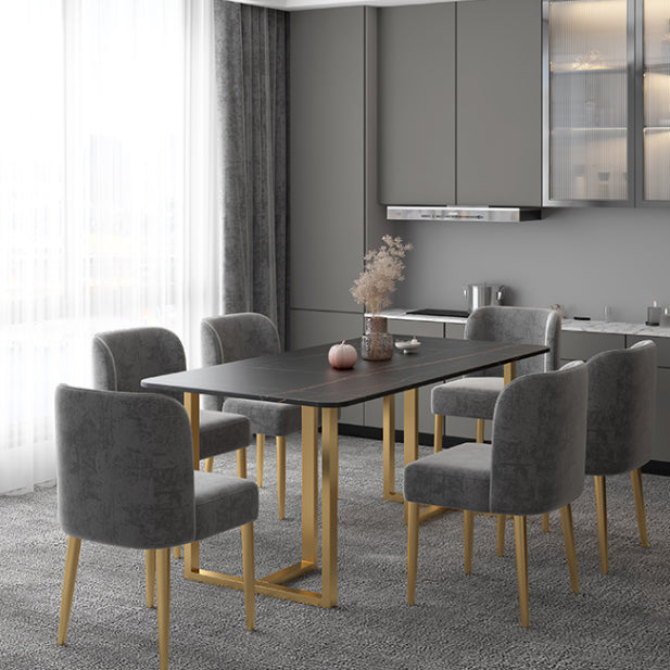 Nordic 1/5/7 Pieces Dining Set Rectangle Stone Dining Table for Dining Room Kitchen