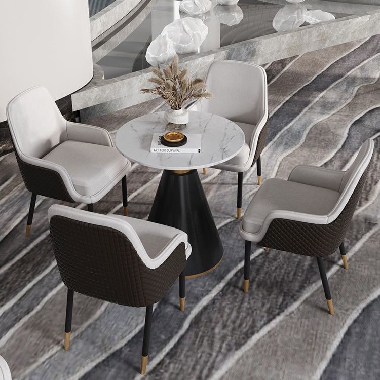 Metal Modern Round Indoor Table Sintered Stone Top Table for Kitchen and Dining Room