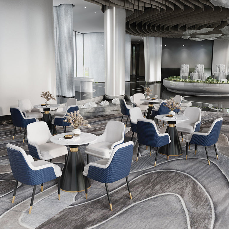 Metal Modern Round Indoor Table Sintered Stone Top Table for Kitchen and Dining Room