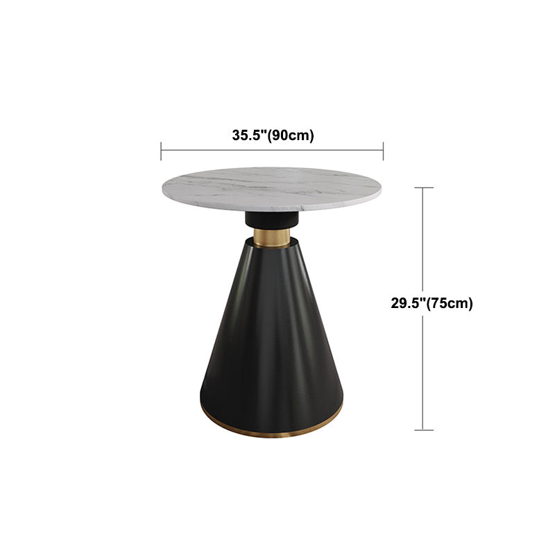 Metal Modern Round Indoor Table Sintered Stone Top Table for Kitchen and Dining Room