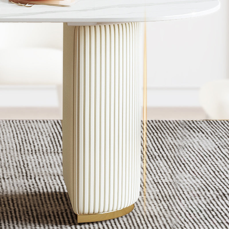 Oval Sintered Stone Dining Table Traditional Luxury Dining Table