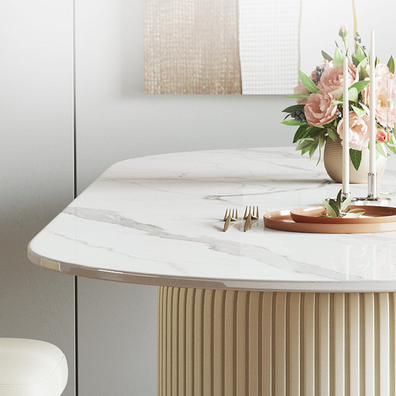 Oval Sintered Stone Dining Table Traditional Luxury Dining Table