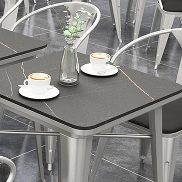 Metal Industrial Indoor Table Sintered Stone Top Table for Dining Room